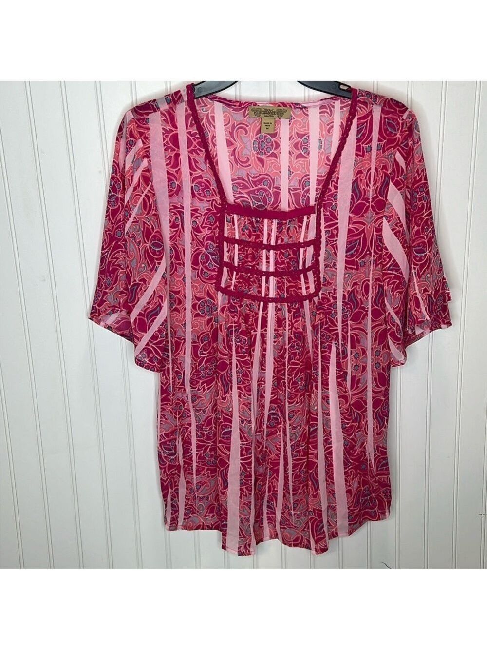 - Nine West Square Neck Peasant Blouse Size Medium
